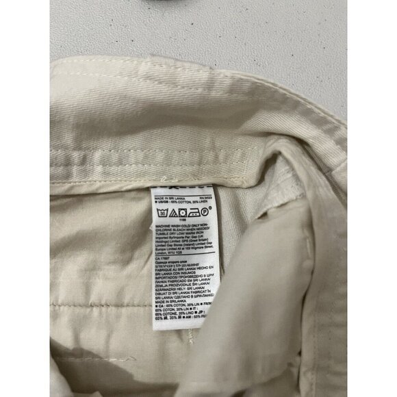 Converse Linen Blend Cargo Pants High Waist Beige Size 2 Short - Picture 8 of 13